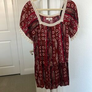 UMGEE red patterned dress with fringe